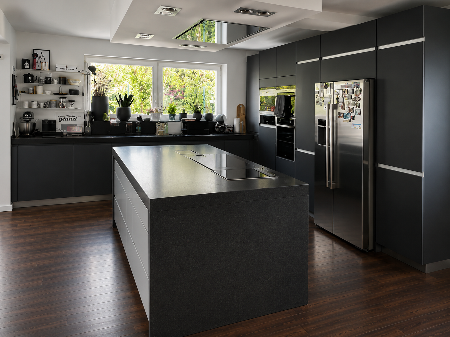 Moderne Küche mit minimalistischem Design nach der Folierung